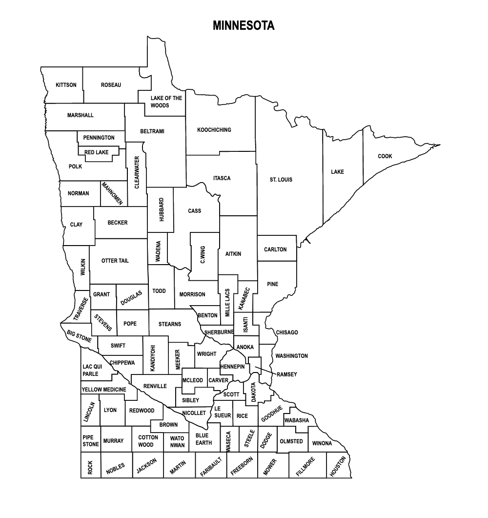 Minnesota County Map Editable & Printable State County Maps