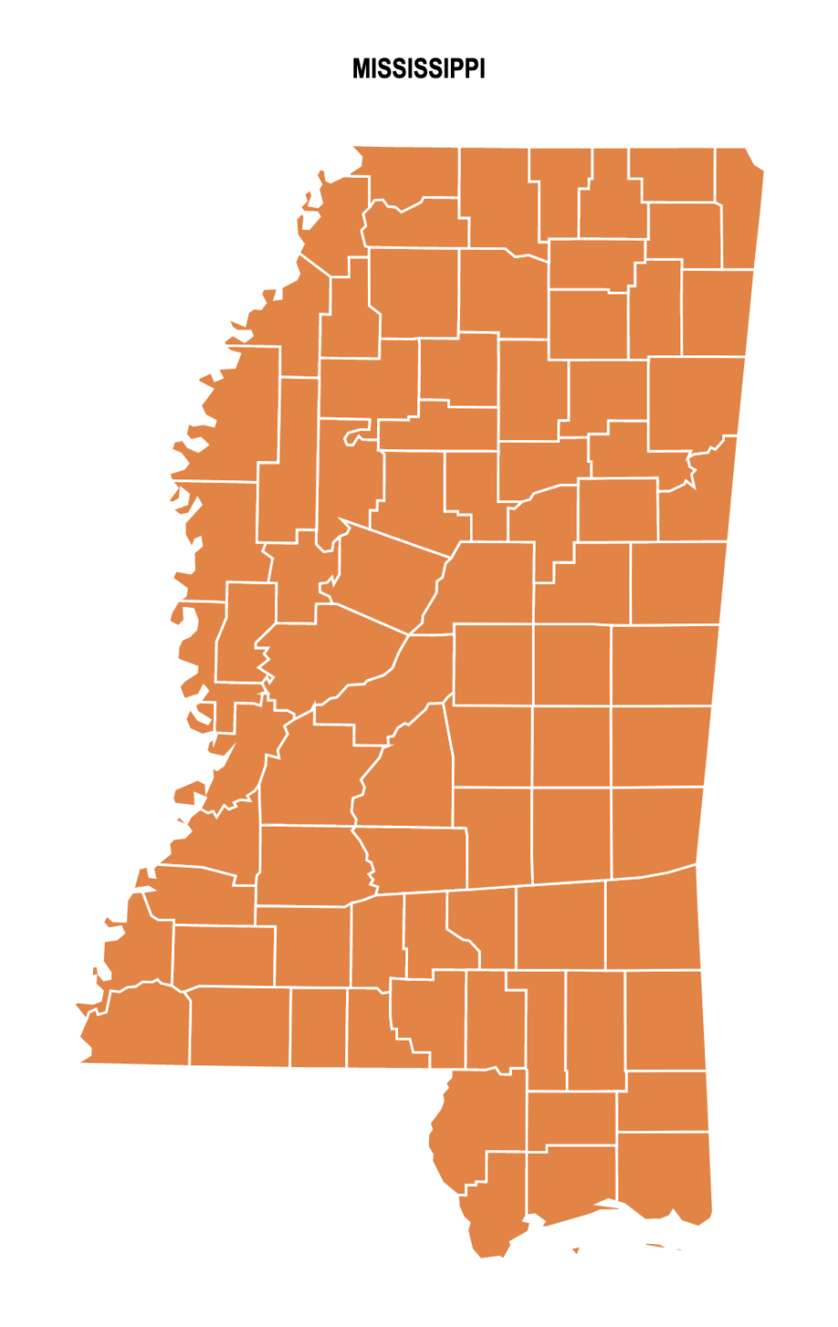 Mississippi County Map Editable & Printable State County Maps