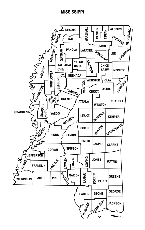 Mississippi County Map Editable And Printable State County Maps 3632