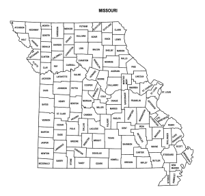 Free printable Missouri county map outline with labels,Missouri county map, County map of Missouri, state, outline, printable, shape, template, download, USA, States