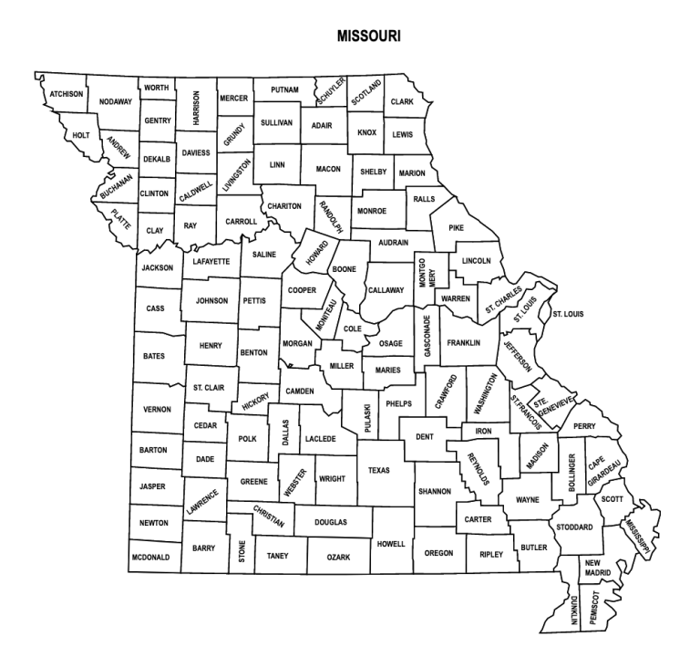 Missouri County Map: Editable & Printable State County Maps