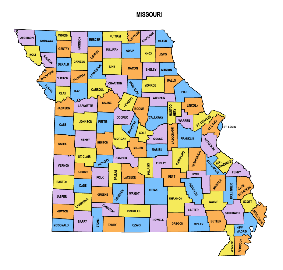 Missouri County Map Editable And Printable State County Maps 