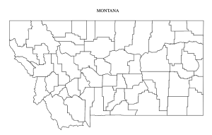 Free printable Montana county outline map,border, Montana county map, County map of Montana,state, outline, printable, shape, template, download,USA, States