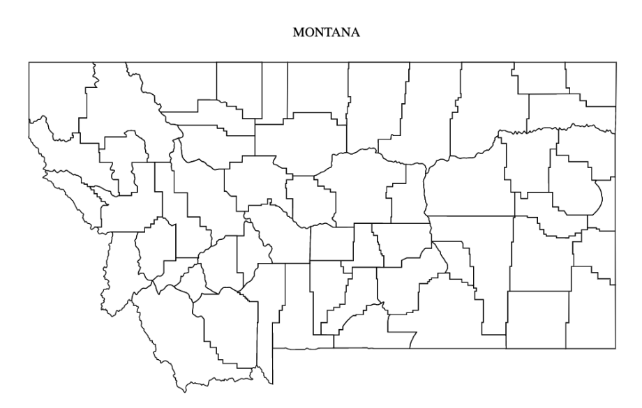 Montana County Map Editable amp - Montana County Outline Map With Border 920x585 