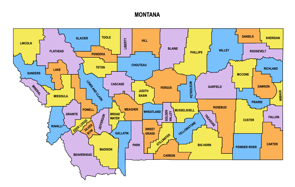 Montana County Map: Editable & Printable State County Maps