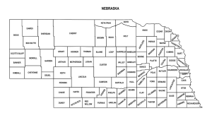 Free printable Nebraska county map outline with labels,Nebraska county map, County map of Nebraska, state, outline, printable, shape, template, download, USA, States
