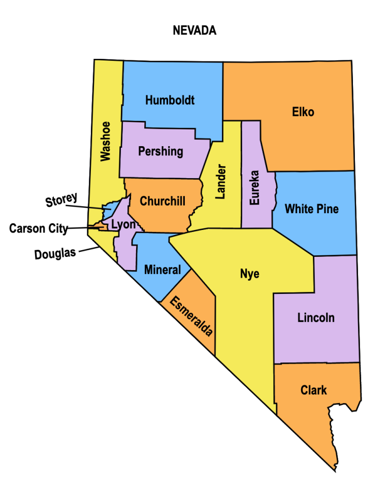 Nevada County Map: Editable & Printable State County Maps