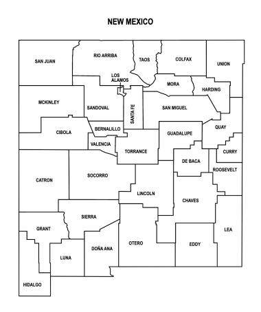 New Mexico County Map: Editable & Printable State County Maps