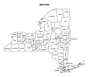 Free printable New York county map outline with labels,New York county map, County map of New York, state, outline, printable, shape, template, download, USA, States