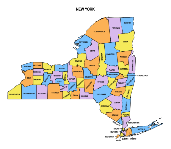 New York County Map: Editable & Printable State County Maps