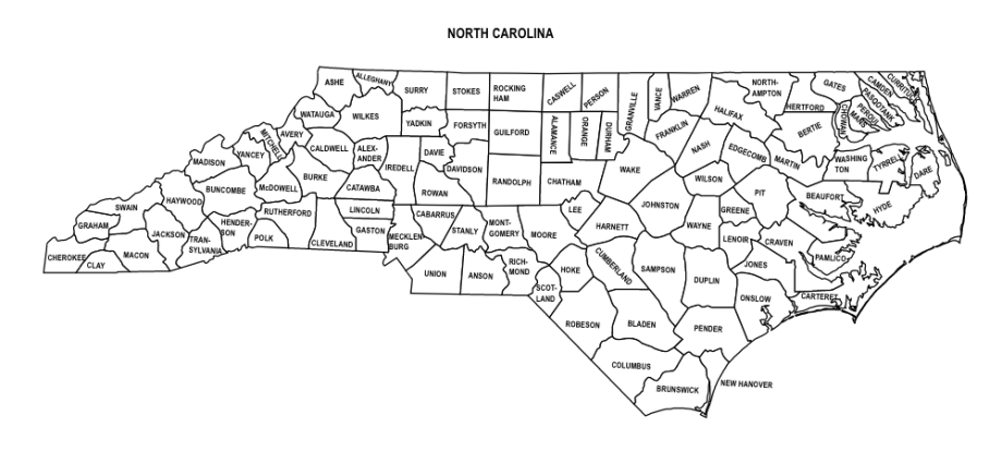 North Carolina County Map: Editable & Printable State County Maps