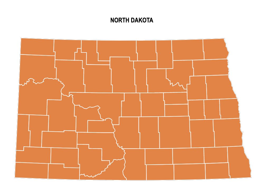 North Dakota County Map Editable & Printable State County Maps
