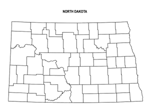 Free printable North Dakota county outline map with border, North Dakota county map, County map of North Dakota,state, outline, printable, shape, template, download,USA, States