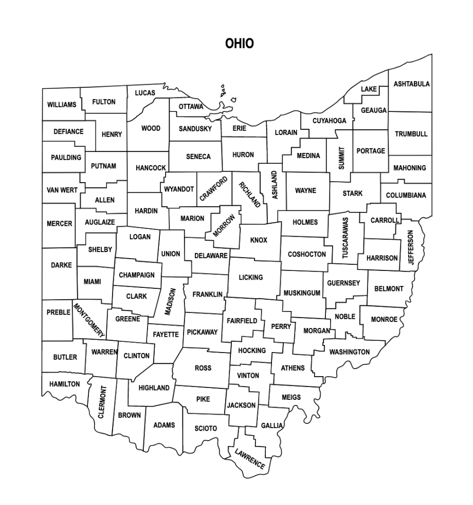 Ohio County Map Editable Printable State County Maps