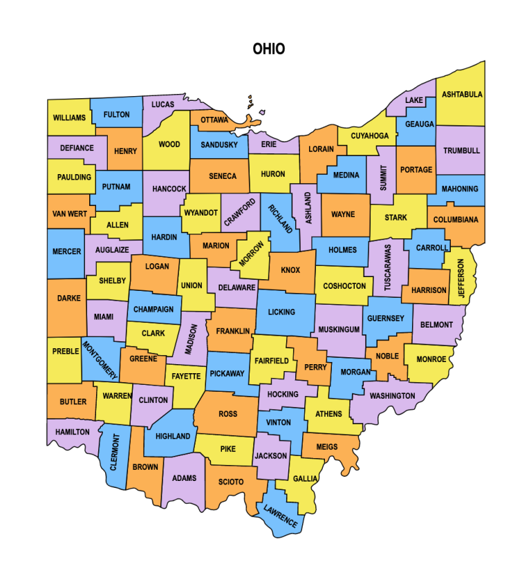 Ohio County Map Editable & Printable State County Maps