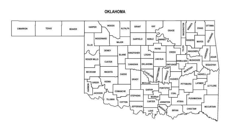 Oklahoma County Map: Editable & Printable State County Maps