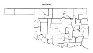 Free printable Oklahoma county outline map with border, Oklahoma county map, County map of Oklahoma,state, outline, printable, shape, template, download,USA, States
