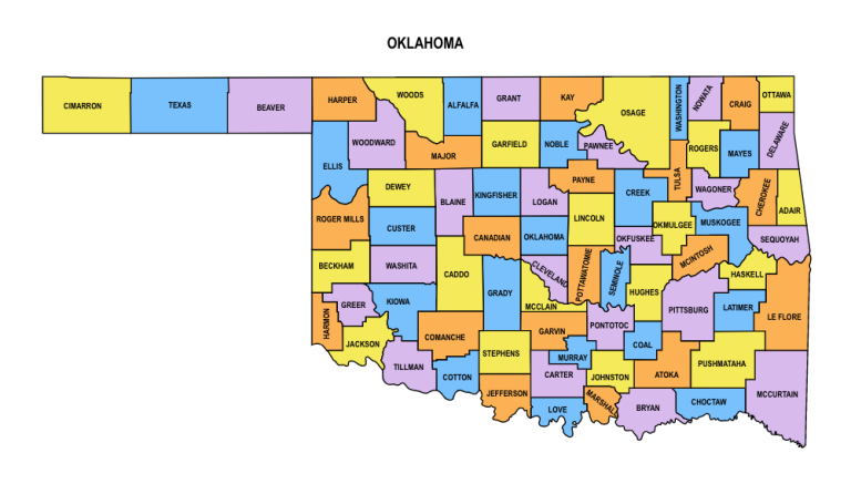 Oklahoma County Map: Editable & Printable State County Maps