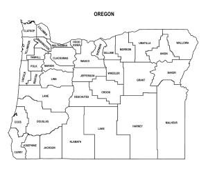 Free printable Oregon county map outline with labels,Oregon county map, County map of Oregon, state, outline, printable, shape, template, download, USA, States