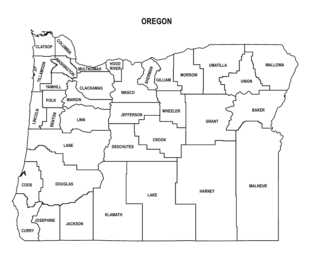 Oregon County Map Editable & Printable State County Maps