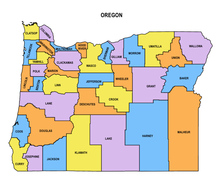 Oregon County Map: Editable & Printable State County Maps