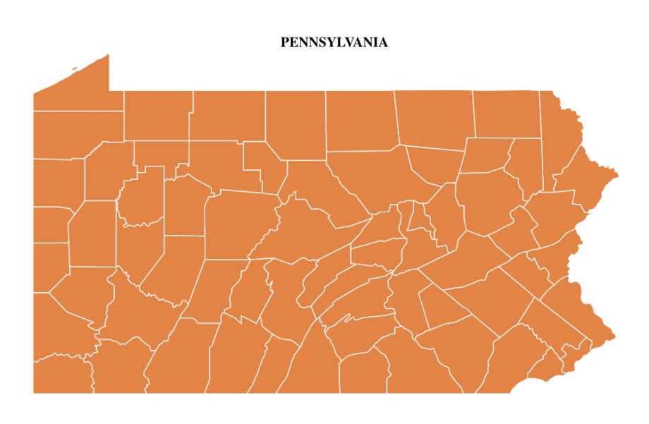 Pennsylvania County Map Editable And Printable State County Maps