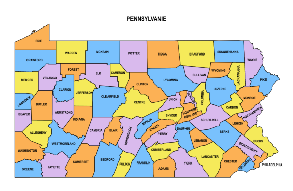 Pennsylvania County Map: Editable & Printable State County Maps