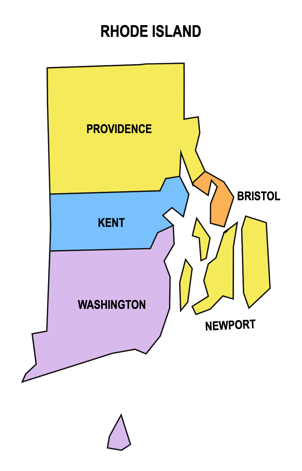 Rhode Island County Map Editable & Printable State County Maps