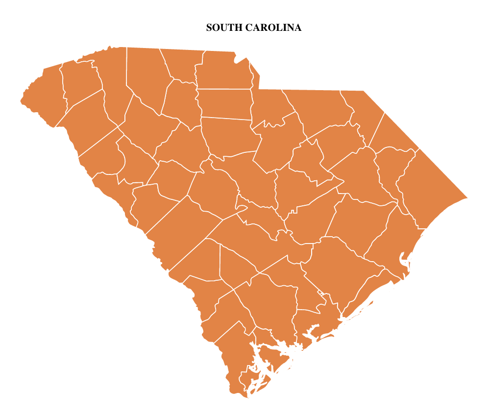 South Carolina County Map Editable & Printable State County Maps