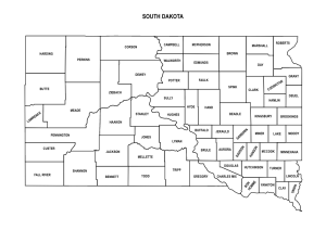 Free printable South Dakota county map outline with labels,South Dakota county map, County map of South Dakota, state, outline, printable, shape, template, download, USA, States