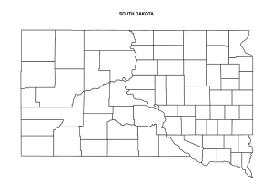 Free printable South Dakota county outline map with border, South Dakota county map, County map of South Dakota,state, outline, printable, shape, template, download,USA, States