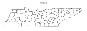 Free printable Tennessee county outline map with border, Tennessee county map, County map of Tennessee,state, outline, printable, shape, template, download,USA, States
