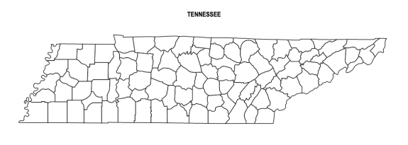 Tennessee County Map Editable Printable State County Maps   Tennessee County Outline Map With Border 575x205 