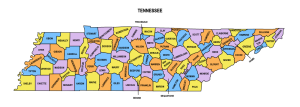 Tennessee multi colored County Map, Tennessee county map, County map of Tennessee, Printable State Map with County Lines download free USA states