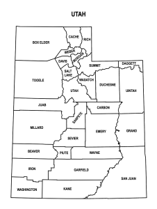 Free printable Utah county map outline with labels,Utah county map, County map of Utah, state, outline, printable, shape, template, download, USA, States