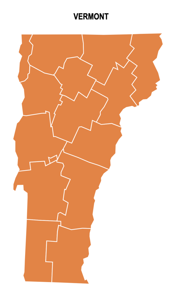 Vermont County Map: Editable & Printable State County Maps