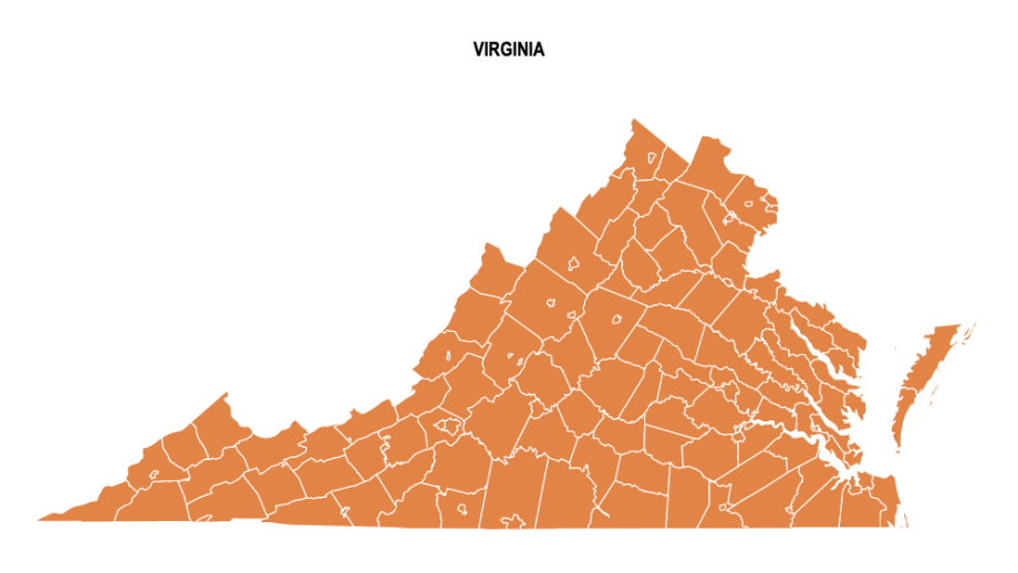 Virginia County Map Editable & Printable State County Maps