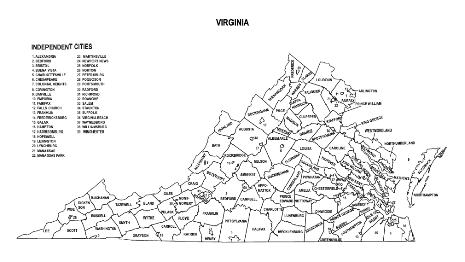 Virginia County Map: Editable & Printable State County Maps