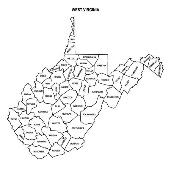 West Virginia County Map: Editable & Printable State County Maps