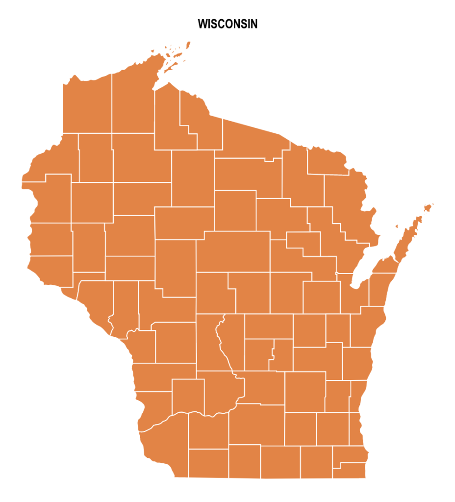 Wisconsin County Map: Editable & Printable State County Maps