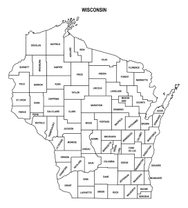Free printable Wisconsin county map outline with labels,Wisconsin county map, County map of Wisconsin, state, outline, printable, shape, template, download, USA, States