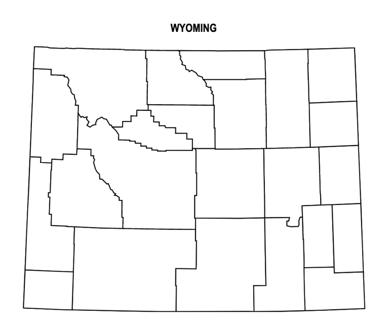 Wyoming County Map Editable And Printable State County Maps 1664