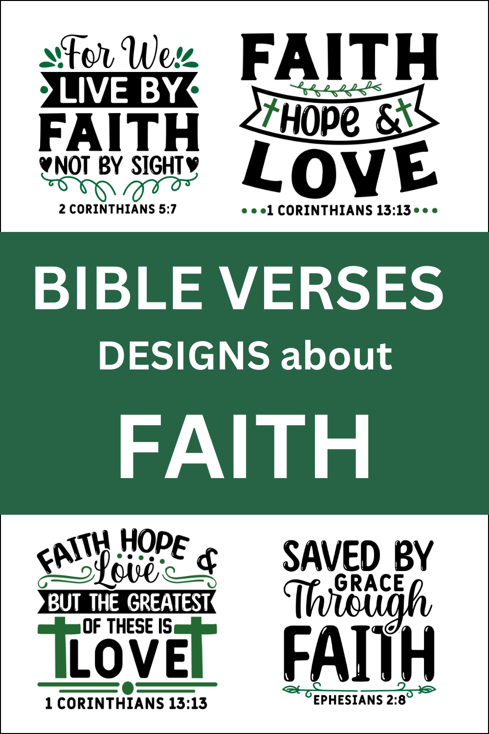 Free printable bundle of Bible Verses about faith, scripture passages, Cricut designs, DIY patterns, svg files, templates, clip art, stencils, silhouette, embroidery, cut files, design space, vector, crafts, laser cutting, and DIY crafts.
