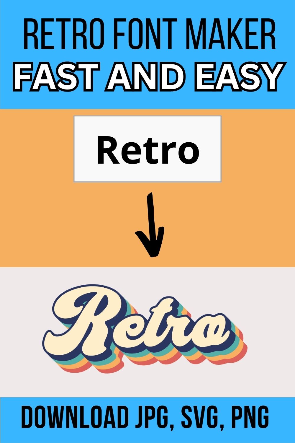 Retro Font Generator Pinterest Pin 