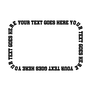 curve text generator on square rectangle. text on path font effects.