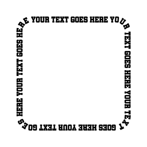 curve text generator on square shape. circular font effects maker.