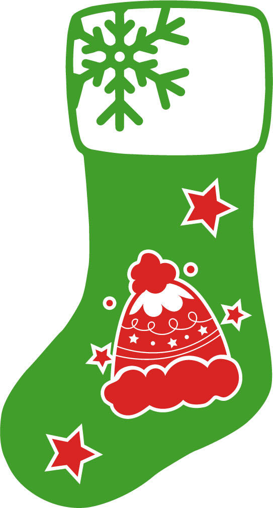 christmas cap stocking clipart, pattern. stencil, template, clip art, design, printable holiday ornament, decoration, cricut, coloring page, winter, window, snow,  vector, svg