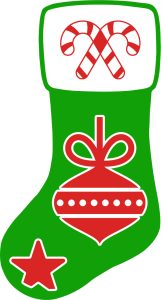 christmas stocking pattern, stencil, template, clip art, design, printable holiday ornament, decoration, cricut, coloring page, winter, window, snow,  vector, svg