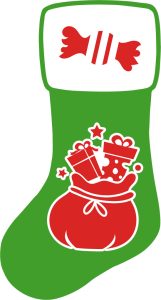 festive gift christmas stocking, pattern, stencil, template, clip art, design, printable holiday ornament, decoration, cricut, coloring page, winter, window, snow,  vector, svg