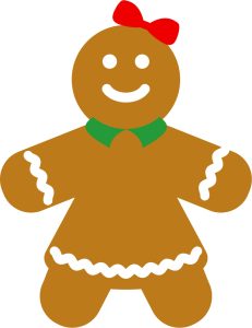 gingerbread girl with hair redbow emplate, outline, free, clip art, design, stencil, pattern, cutout, cookie, printable holiday ornament, christmas, decoration, cricut, coloring page, winter, window, vector, svg